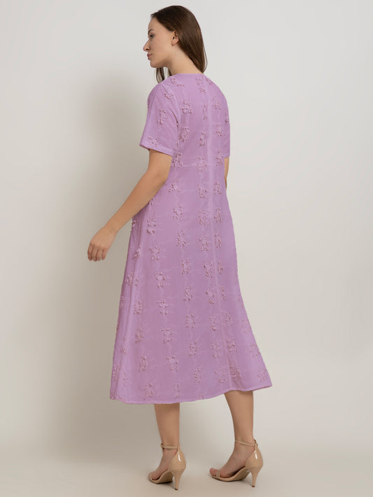 3D Embroidered Cotton Maxi Dress