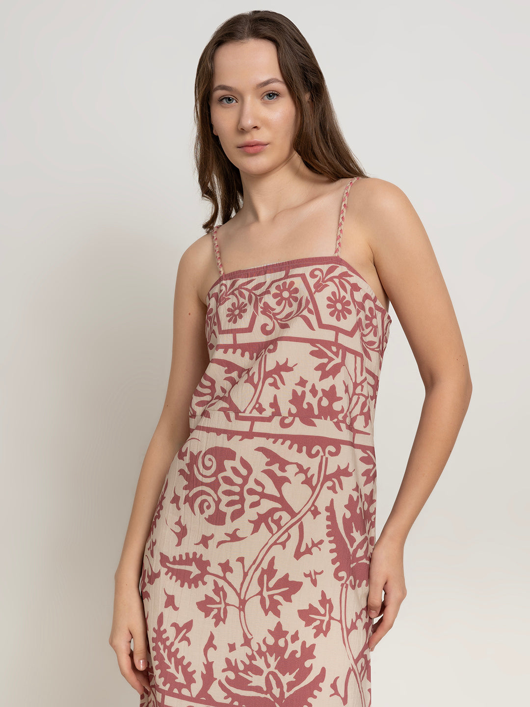 Chiara Wallpaper Print Macramé Dress