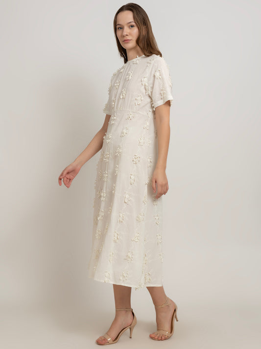 Kiyomi 3D Embroidered Cotton Maxi Dress
