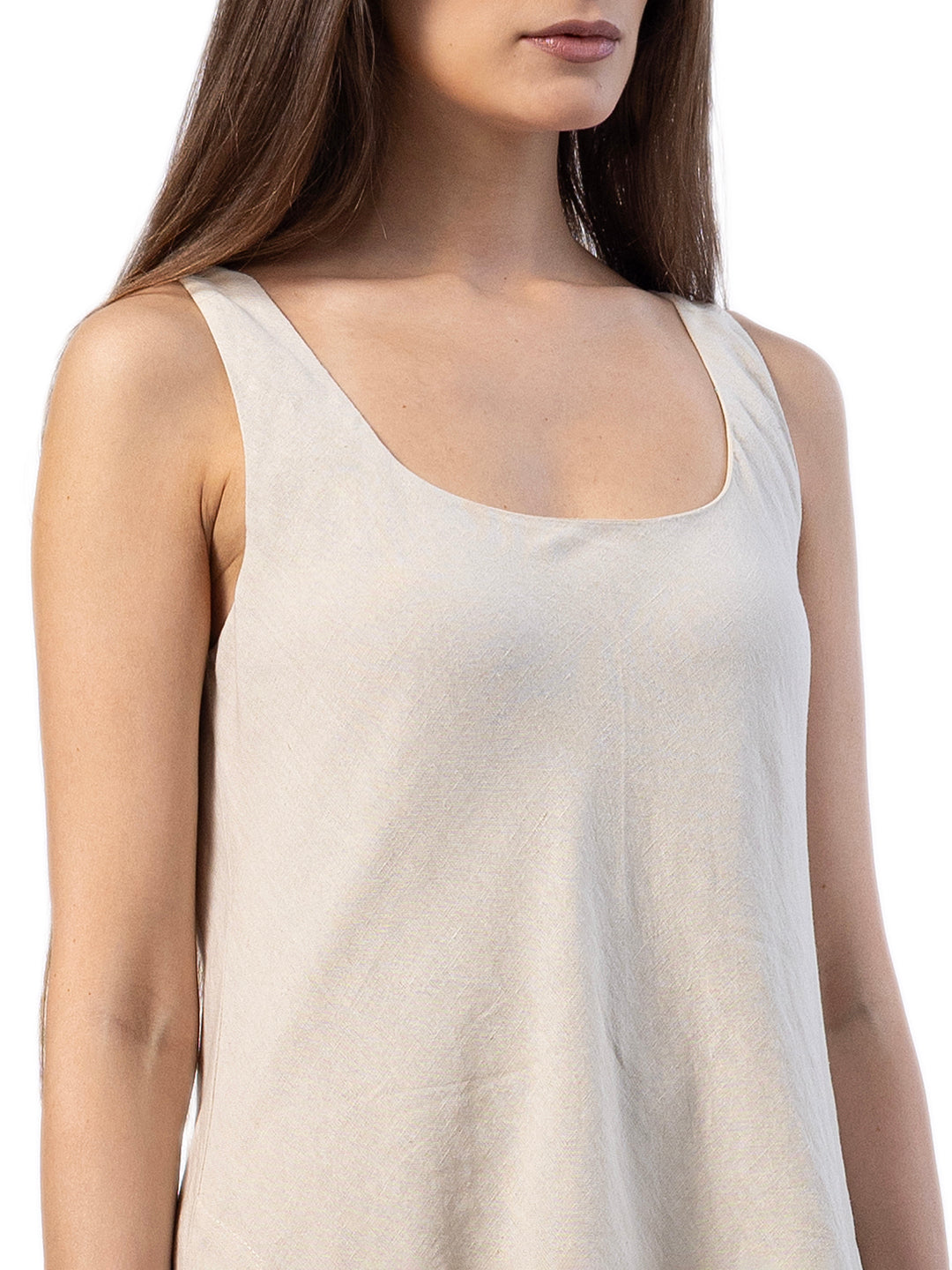 DIONNE LAYERED HEM SLEEVELESS DRESS