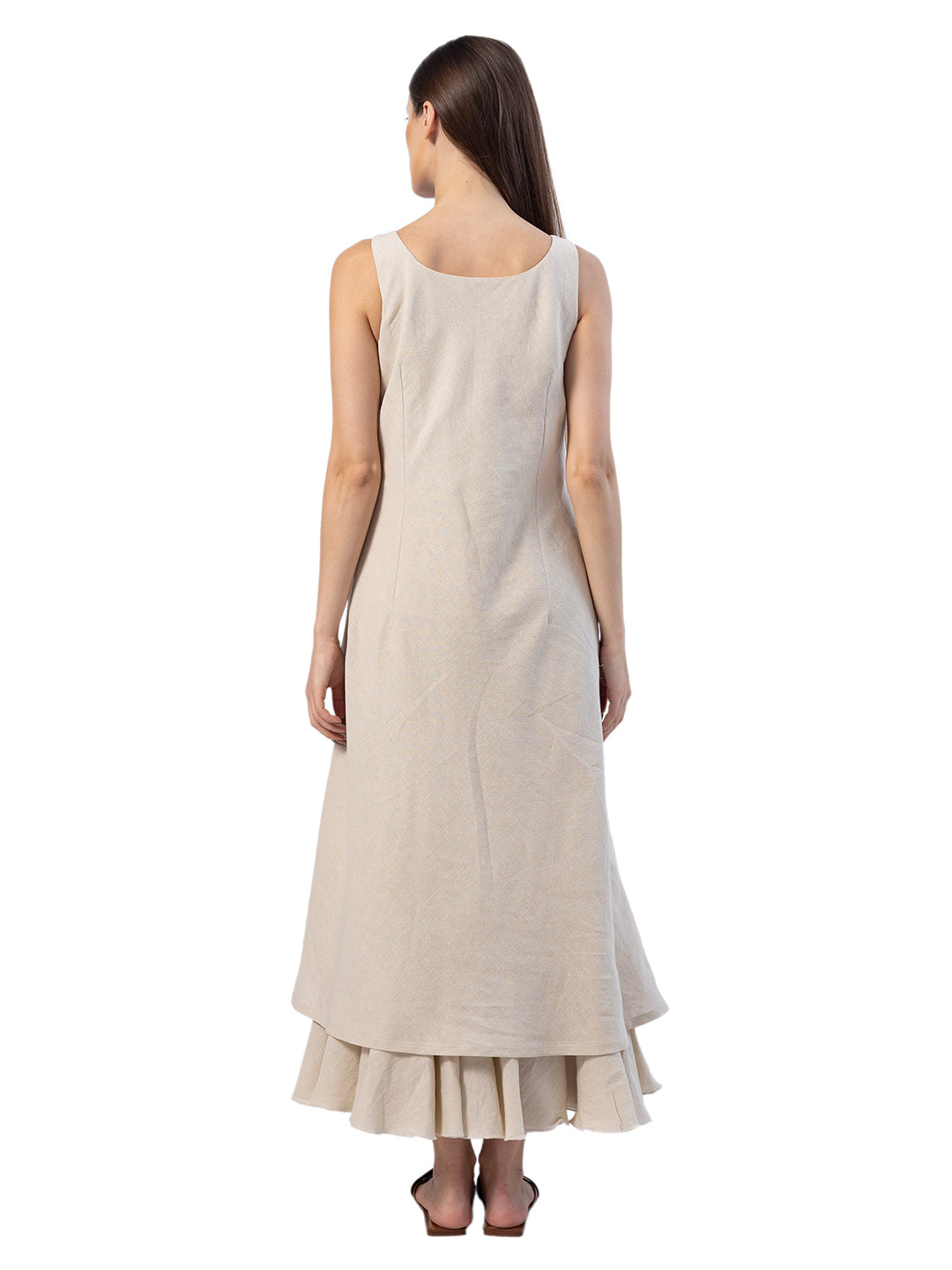 DIONNE LAYERED HEM SLEEVELESS DRESS