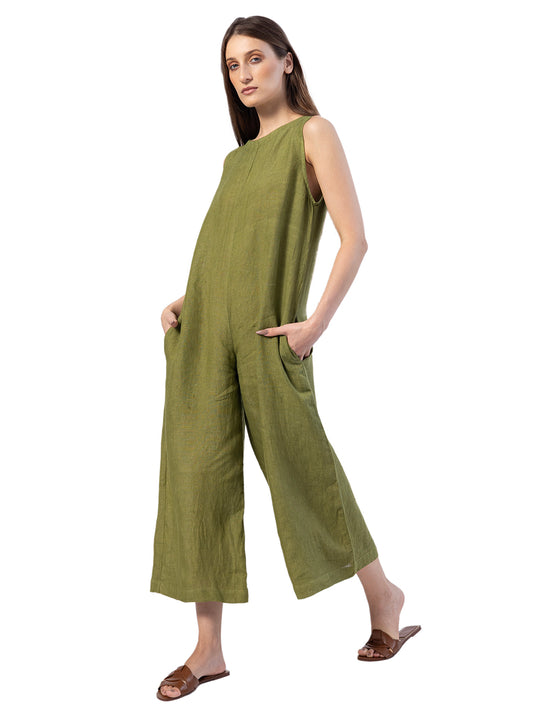 TERRA SLEEVELESS LINEN JUMPSUIT