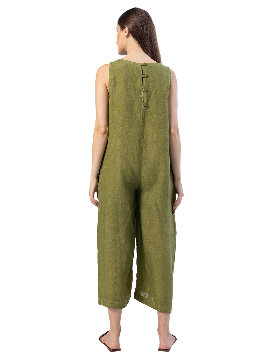 TERRA SLEEVELESS LINEN JUMPSUIT