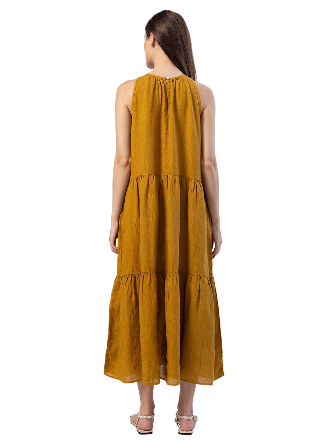 GAEA TIERED GATHERED MAXI DRESS