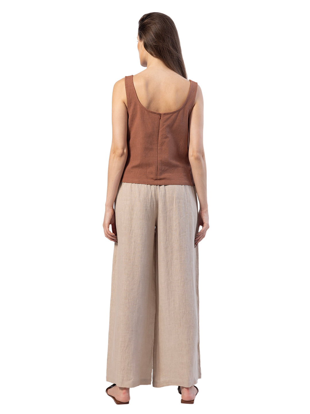 ARA COTTON LINEN SLEEVELESS TOP