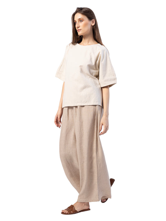 ERDA COTTON LINEN BOXY TOP