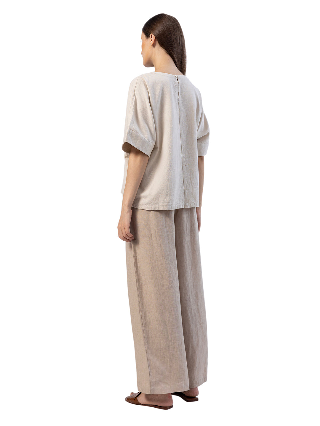 ERDA COTTON LINEN BOXY TOP