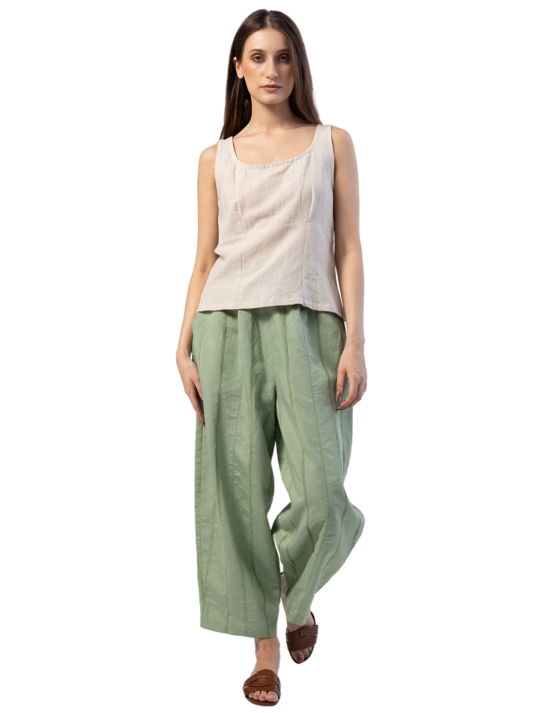 ARA COTTON LINEN SLEEVELESS TOP