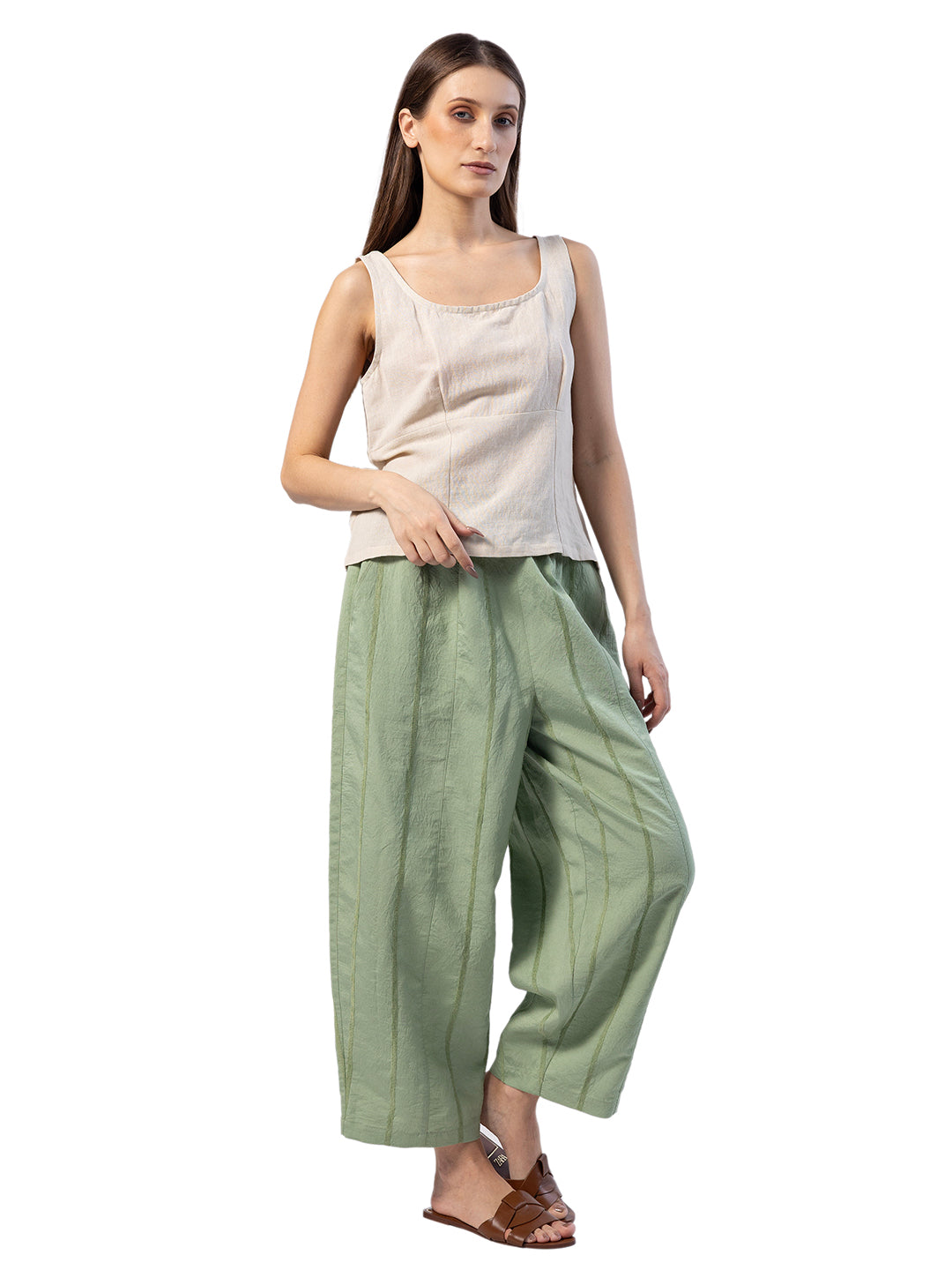 ARA COTTON LINEN SLEEVELESS TOP