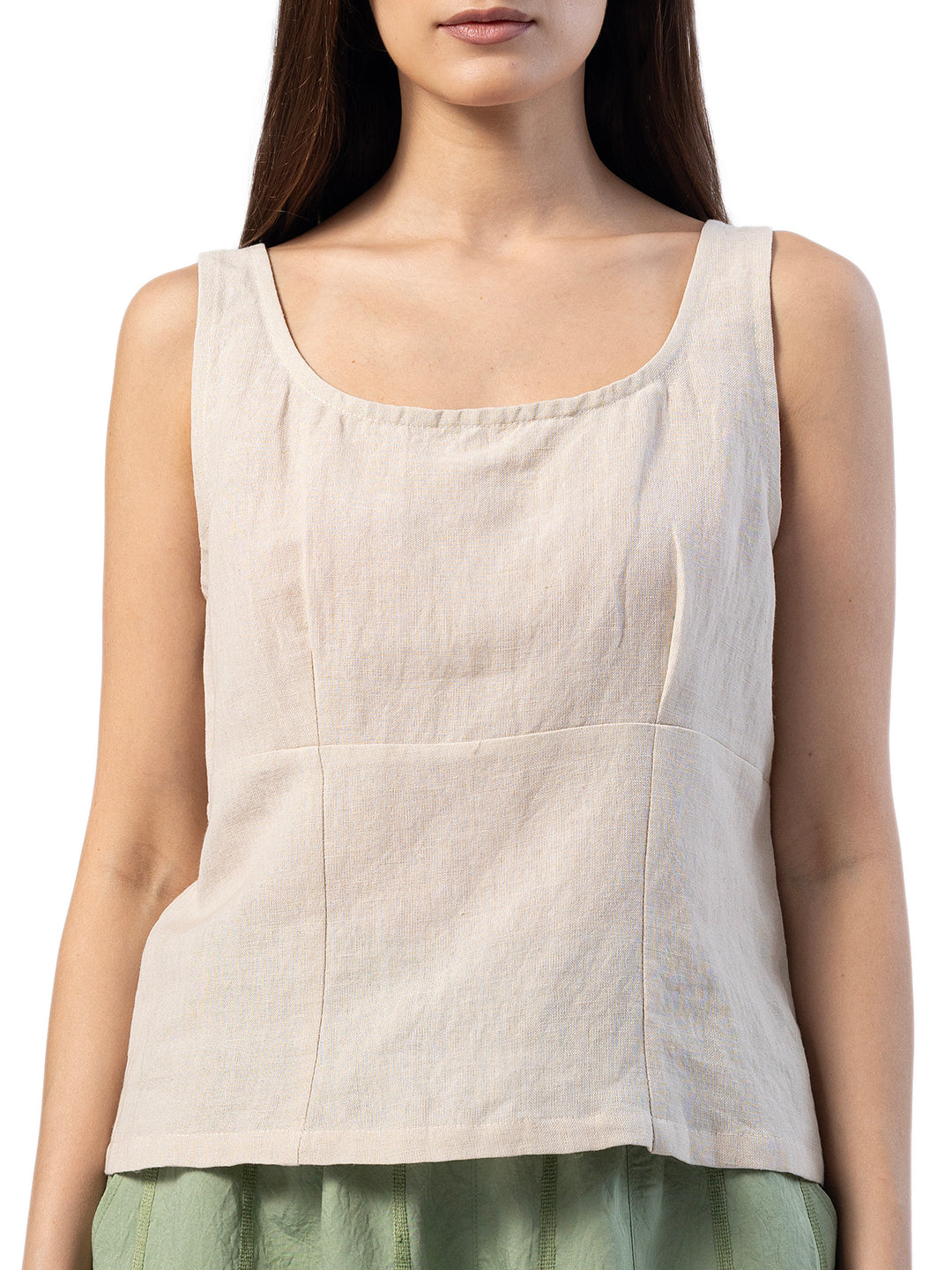 ARA COTTON LINEN SLEEVELESS TOP