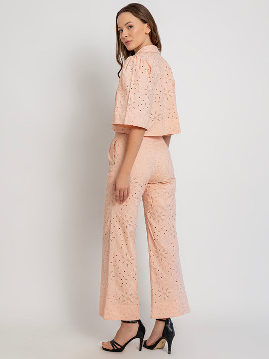 Belen Co-Ord Set With Full Schiffli Embroidery