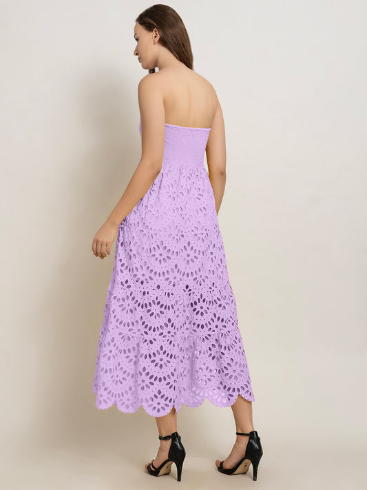 Enkai Off-Shoulder Smocked Bustier Dress