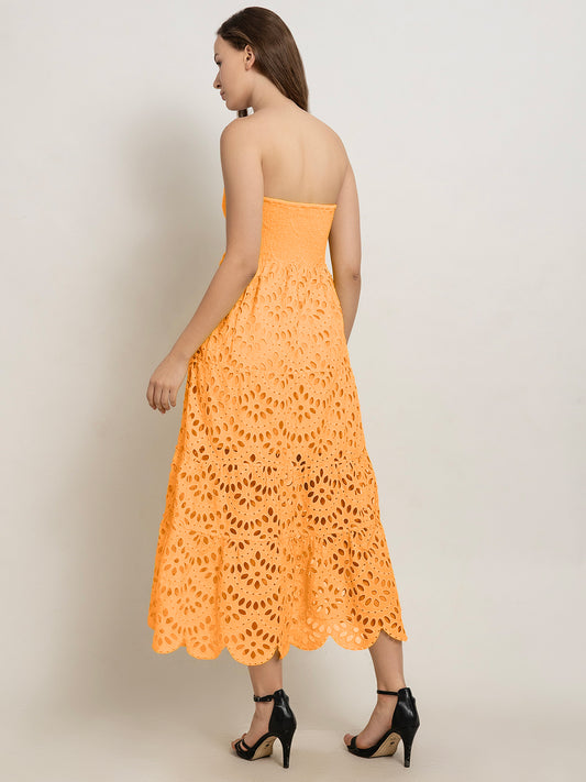 Enkai Off-Shoulder Smocked Bustier Dress