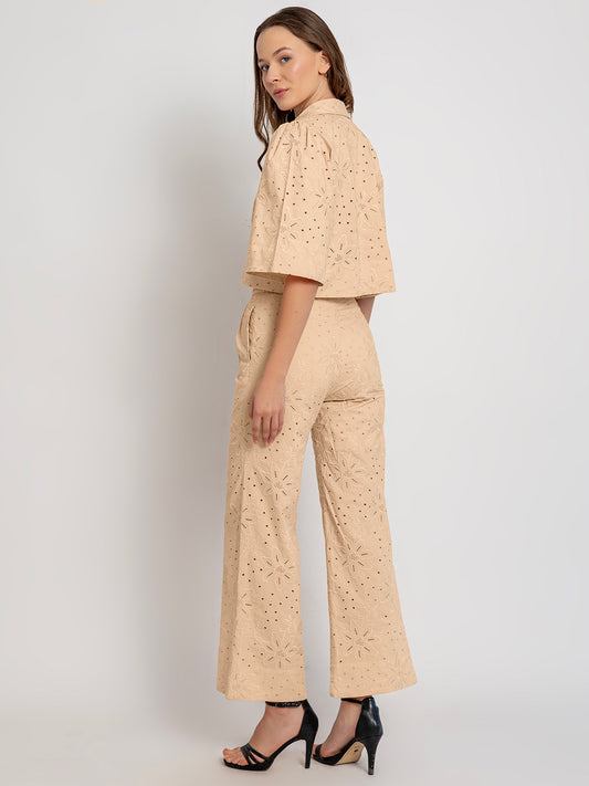 Belen Co-Ord Set With Full Schiffli Embroidery