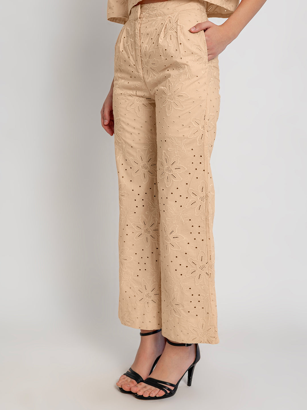 Belen Co-Ord Set With Full Schiffli Embroidery