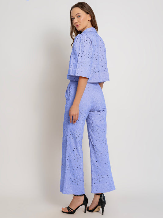 Belen Co-Ord Set With Full Schiffli Embroidery