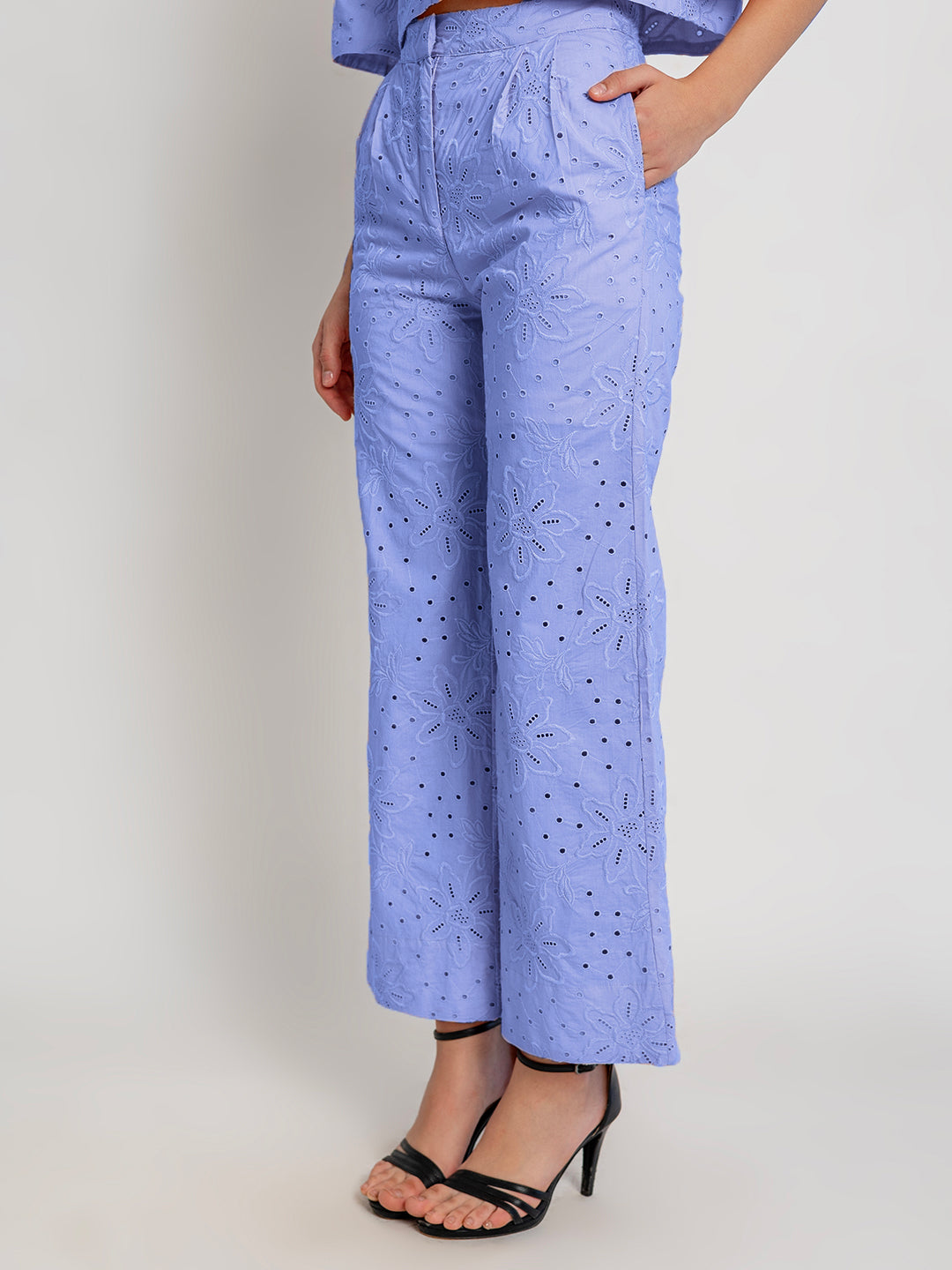 Belen Co-Ord Set With Full Schiffli Embroidery