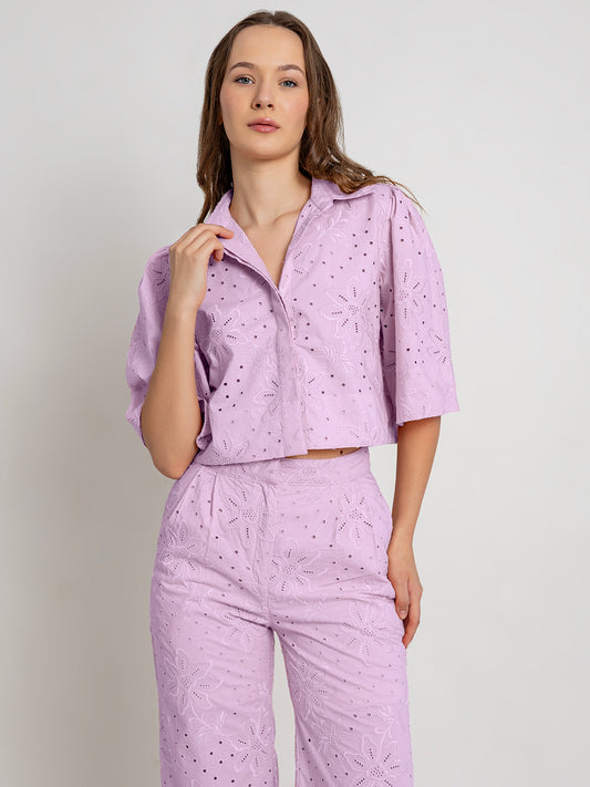 Belen Co-Ord Set With Full Schiffli Embroidery