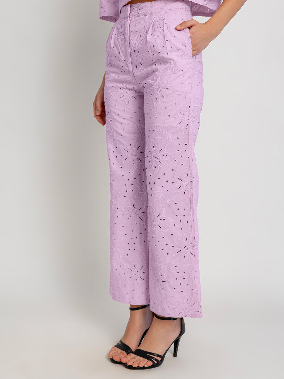 Belen Co-Ord Set With Full Schiffli Embroidery