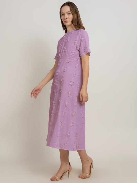 3D Embroidered Cotton Maxi Dress