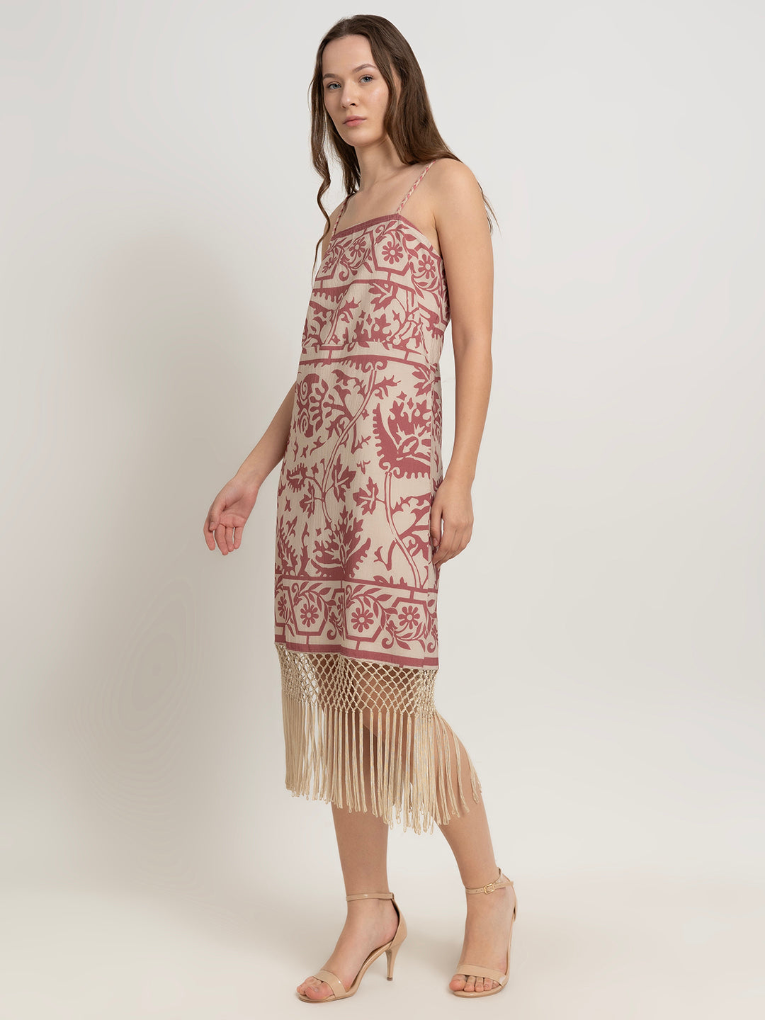 Chiara Wallpaper Print Macramé Dress