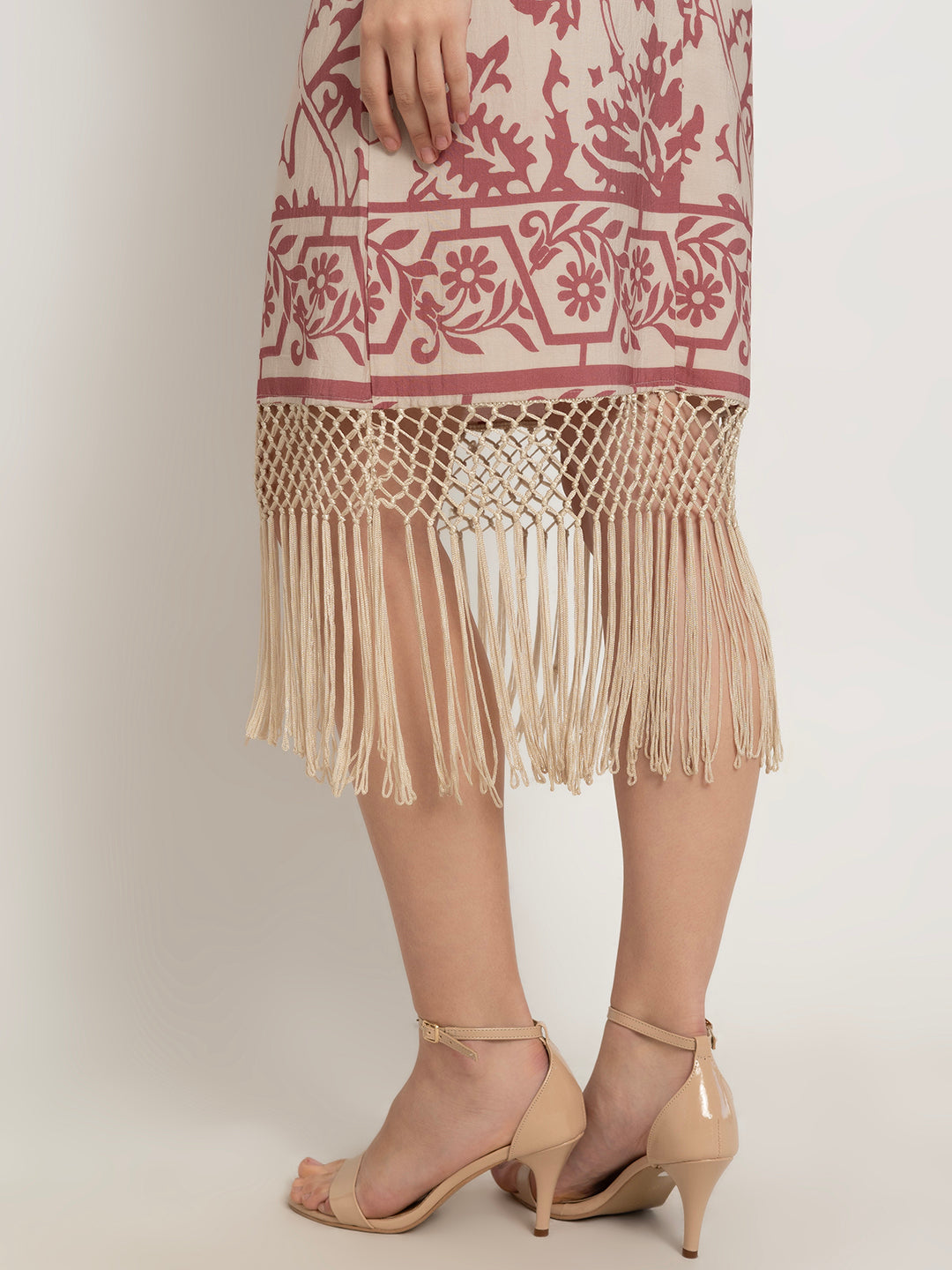 Chiara Wallpaper Print Macramé Dress