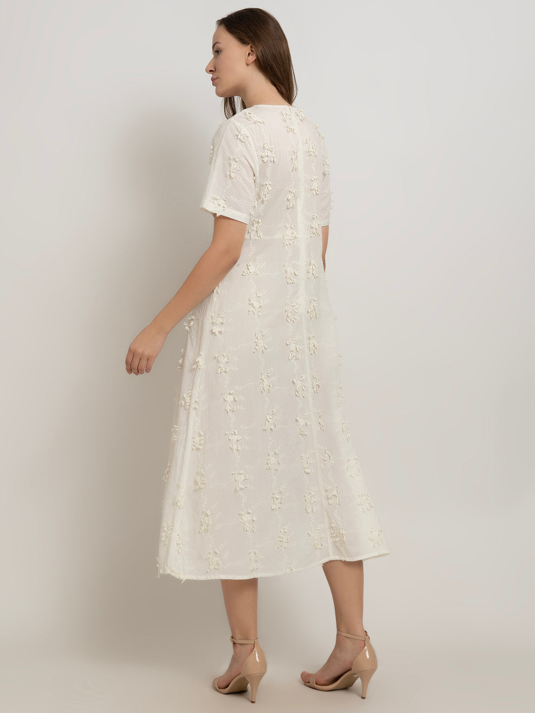 Kiyomi 3D Embroidered Cotton Maxi Dress
