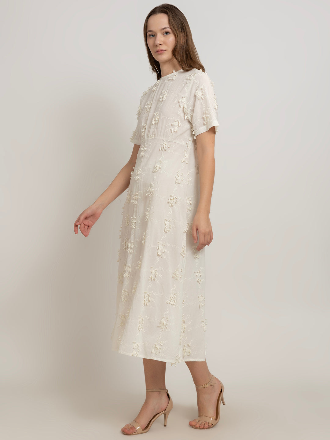 Kiyomi 3D Embroidered Cotton Maxi Dress