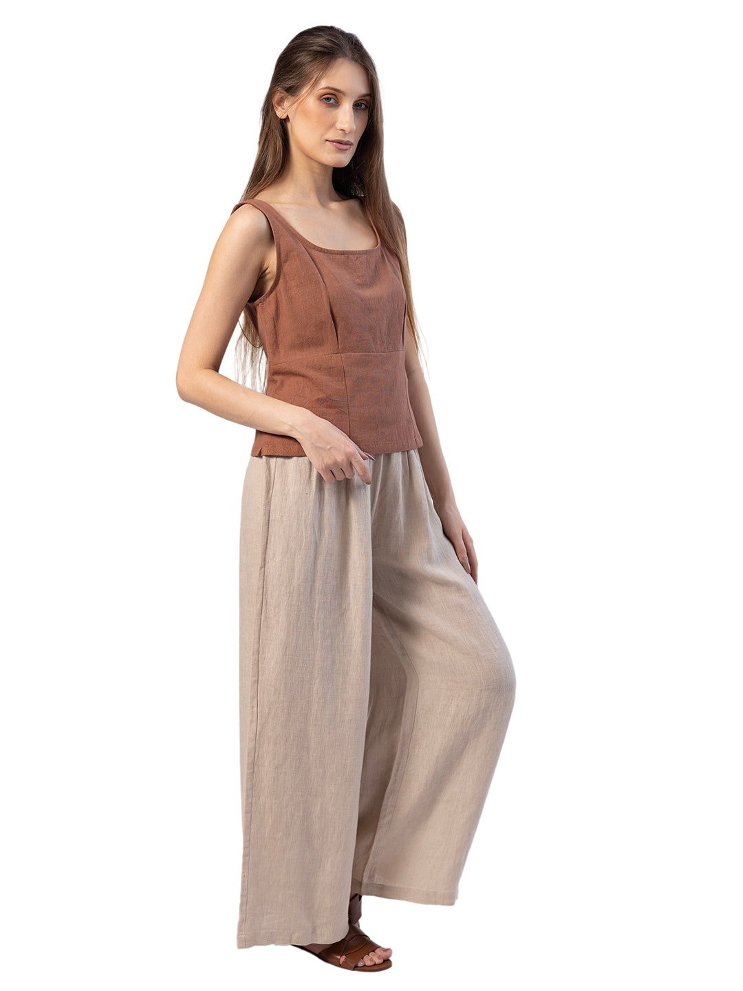ARA COTTON LINEN SLEEVELESS TOP