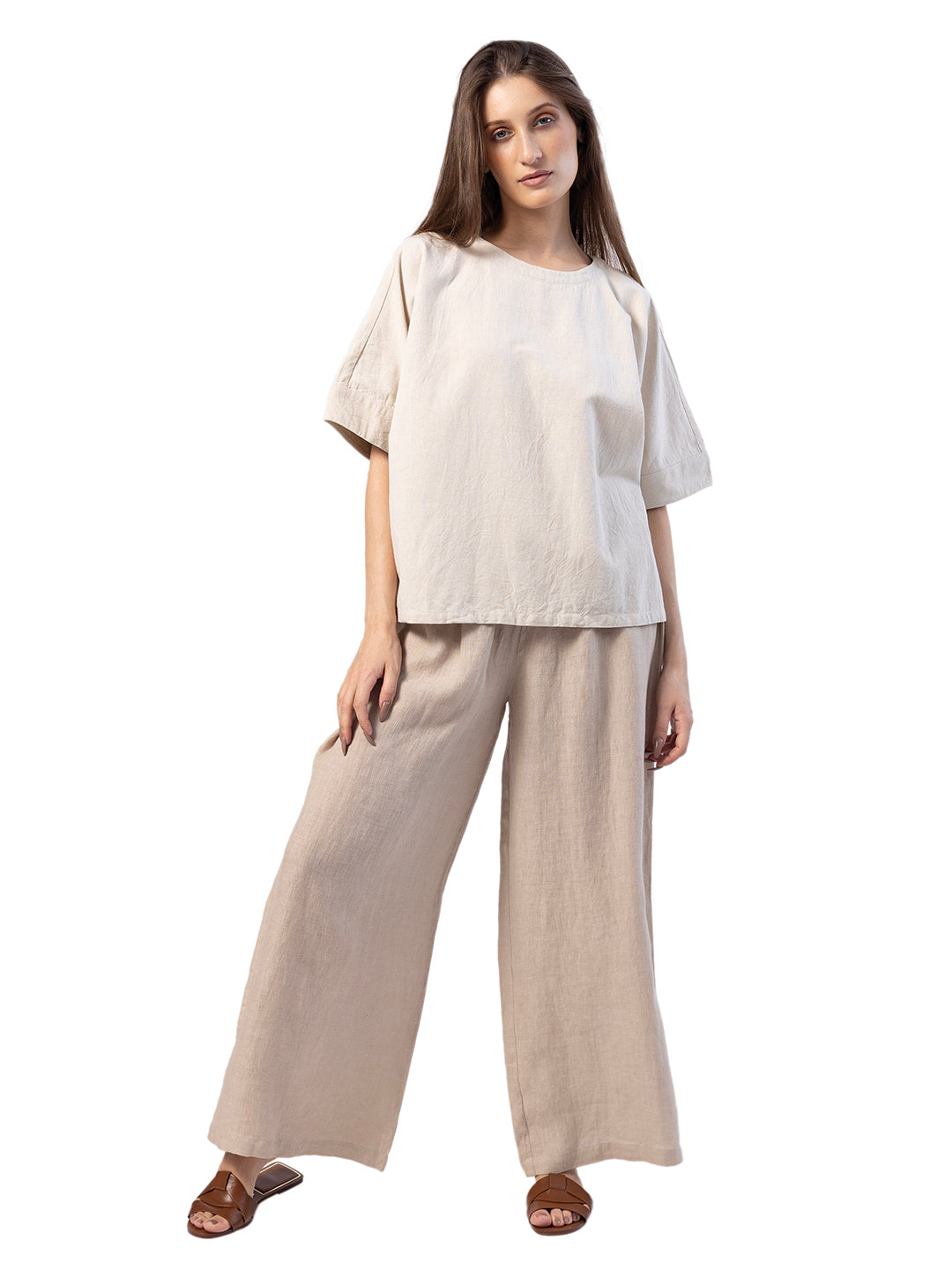 ERDA COTTON LINEN BOXY TOP