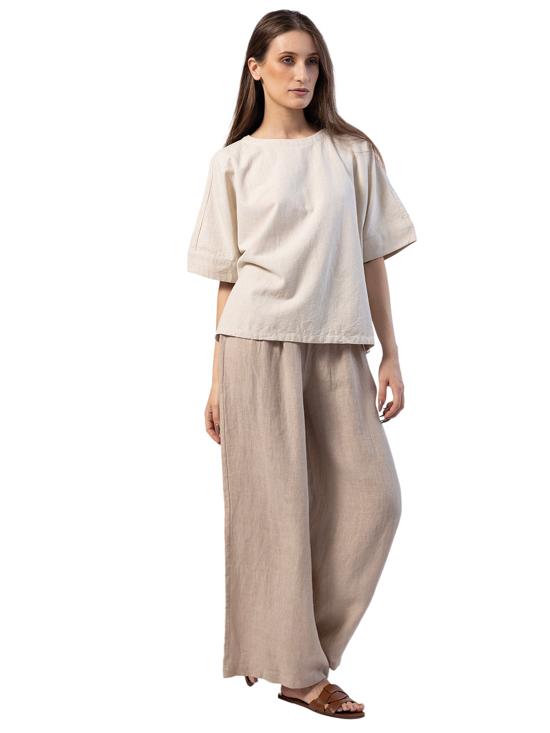 ERDA COTTON LINEN BOXY TOP