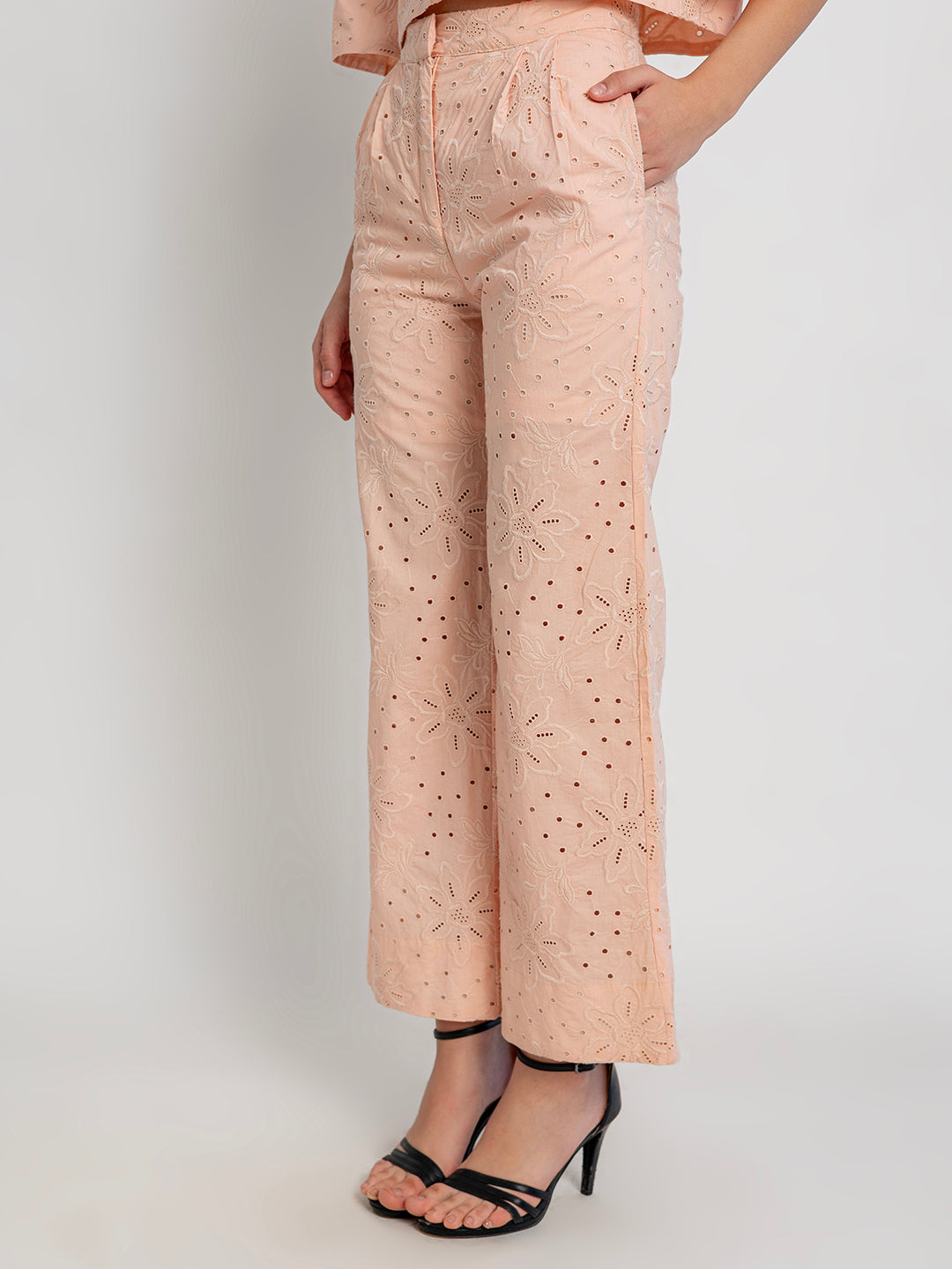 Belen Co-Ord Set With Full Schiffli Embroidery