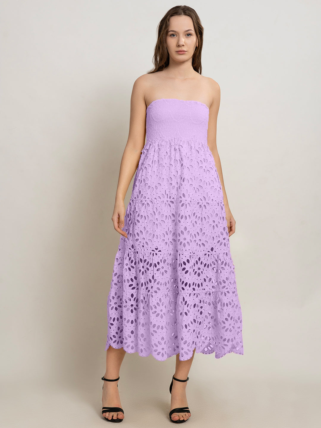 Enkai Off-Shoulder Smocked Bustier Dress