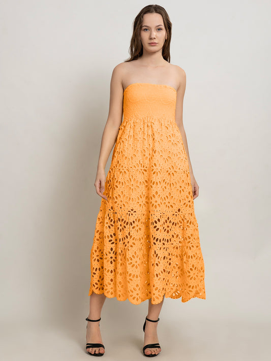Enkai Off-Shoulder Smocked Bustier Dress