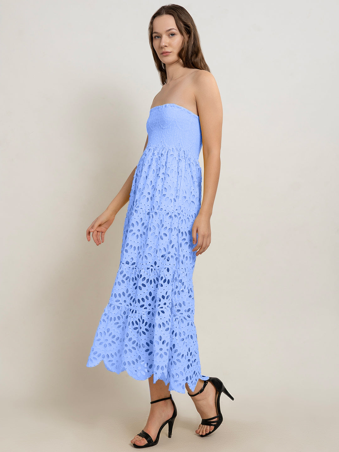 Enkai Off-Shoulder Smocked Bustier Dress