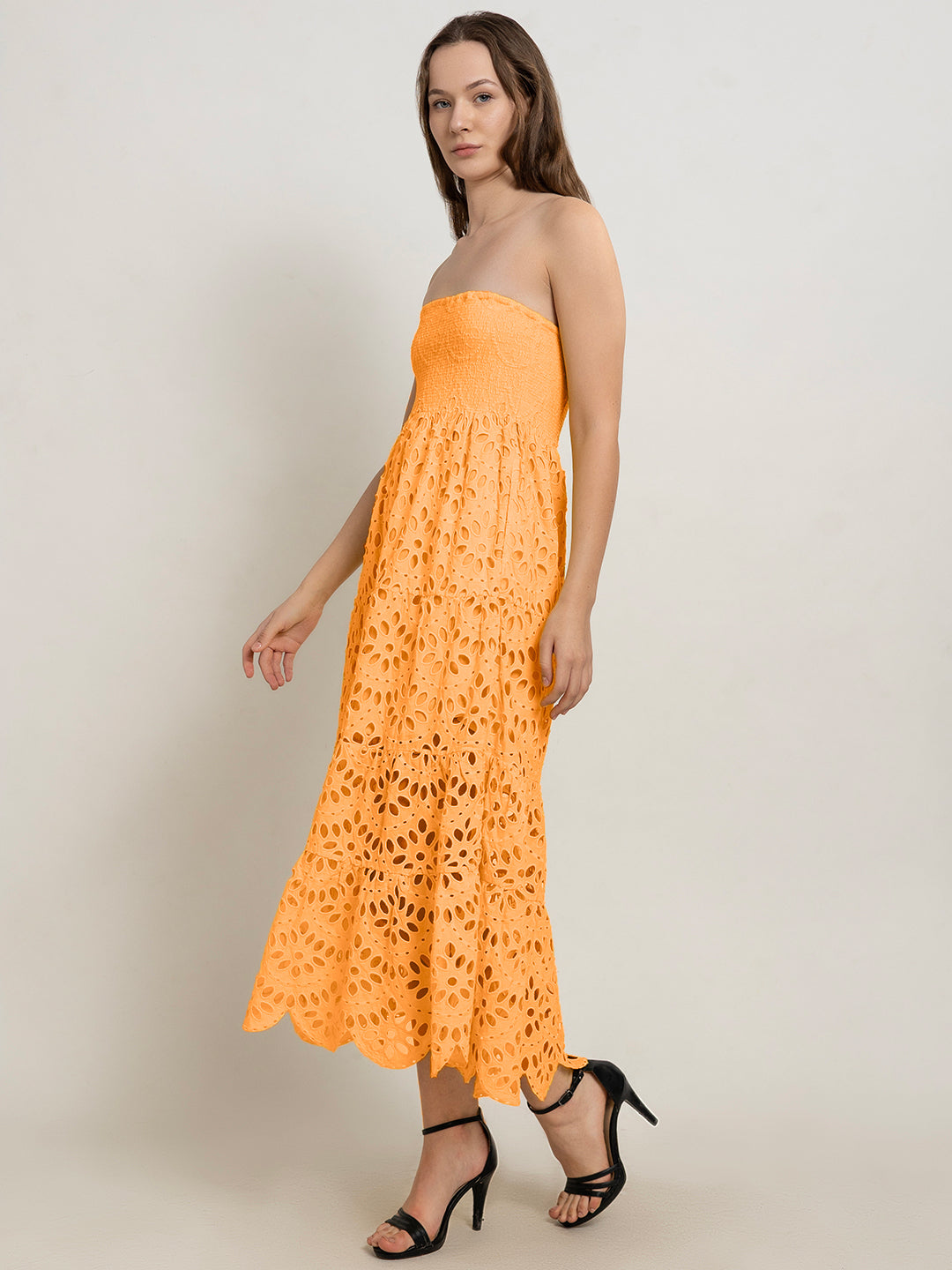 Enkai Off-Shoulder Smocked Bustier Dress