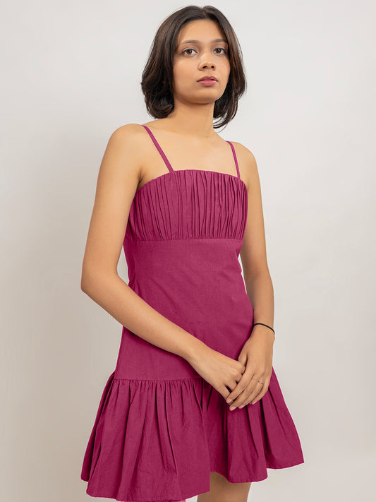 Li Mei Mini Dress with Gathers Detail
