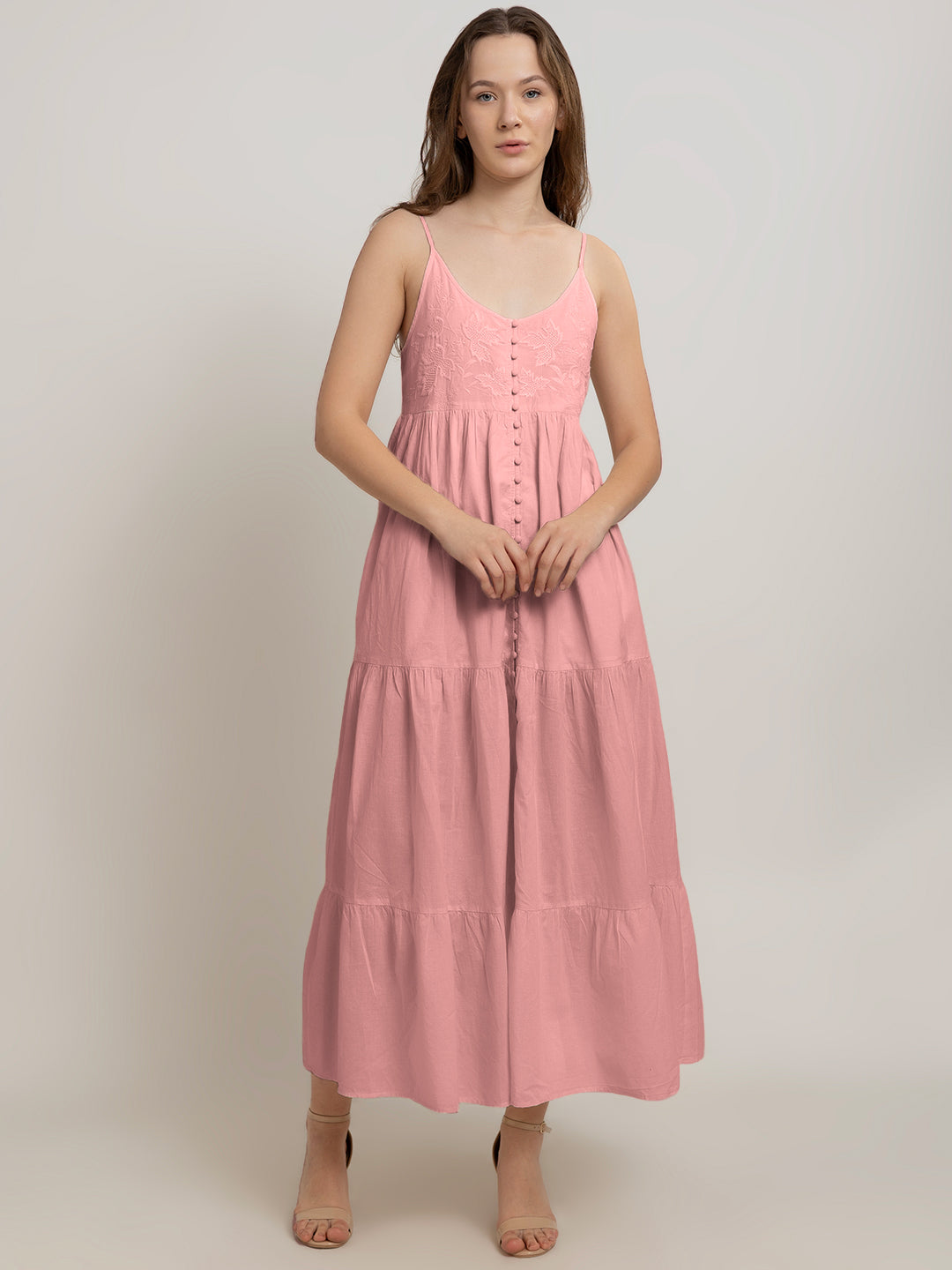 Fleur Maxi Dress with Front Embroidery Detail